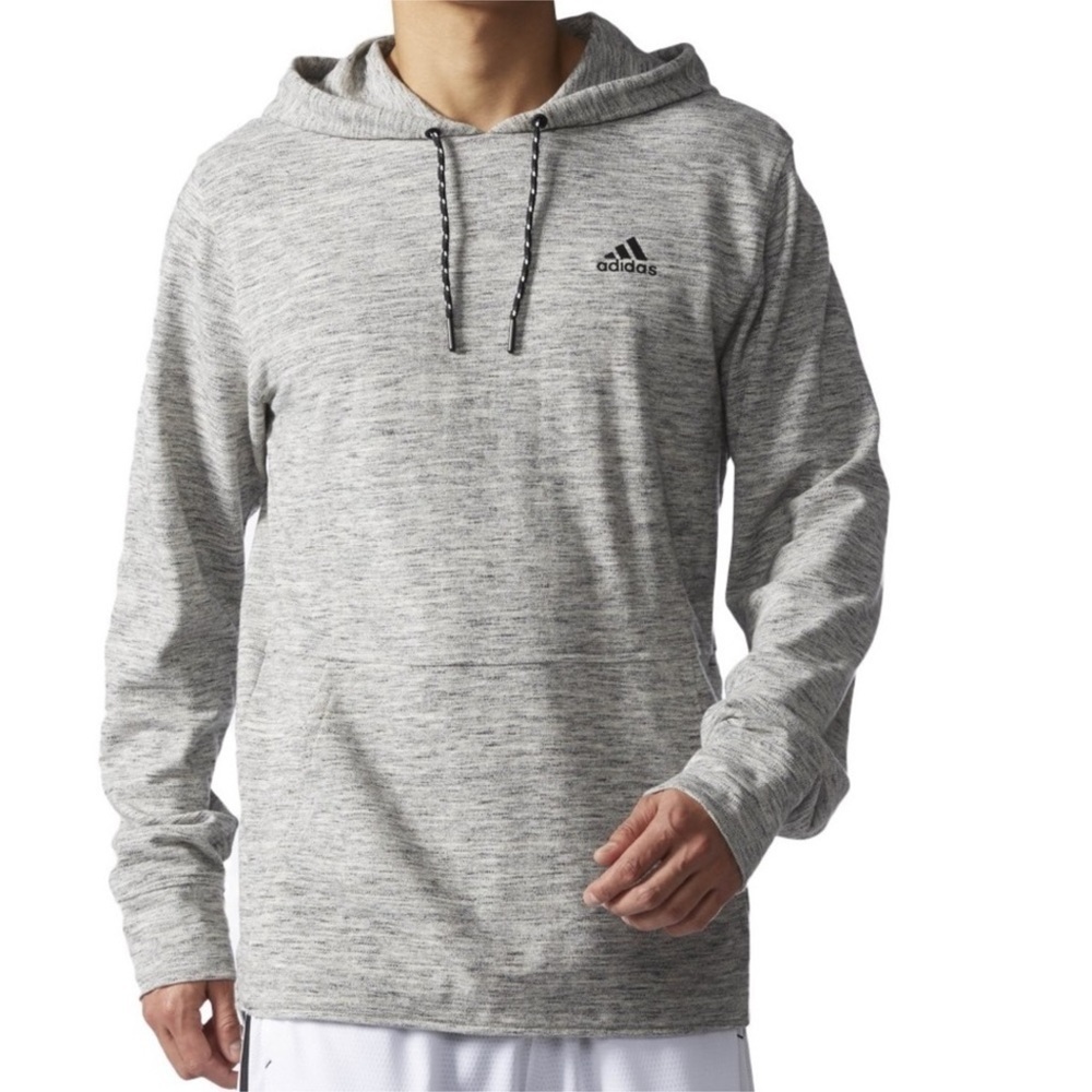 Adidas Essentials Pique Heather Pullover Hoodie S… - image 1